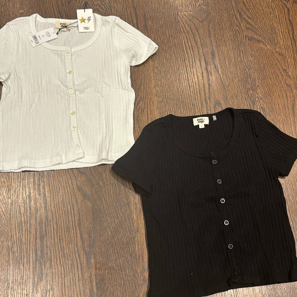 NWT BUNDLE Ever After Button Up Short Sleeve Tee Shirts - Size 8